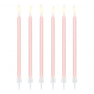 Plain Light Pink 14cm Tall Candles
